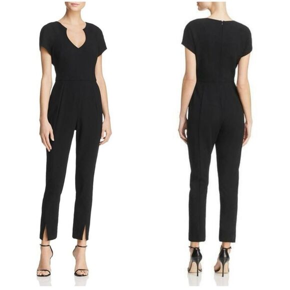 BLACK HALO Gypsy Rose Rainforest Green Jumpsuit Size 4 Tapered Leg Short Sleeve - Picture 12 of 12